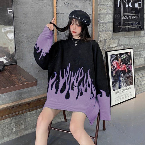 Gothic Flames Harajuku Sweater