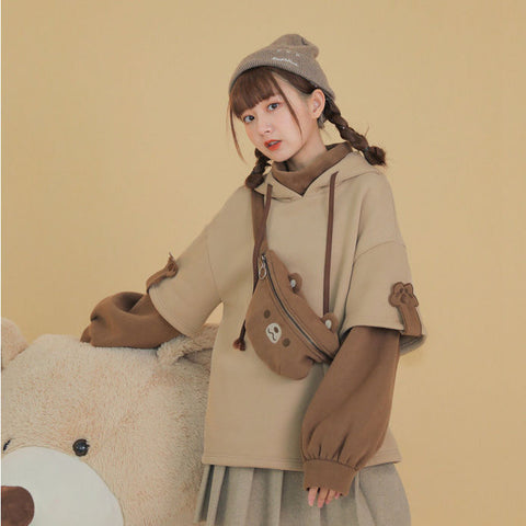 Sudadera con capucha de oso kawaii de Harajuku