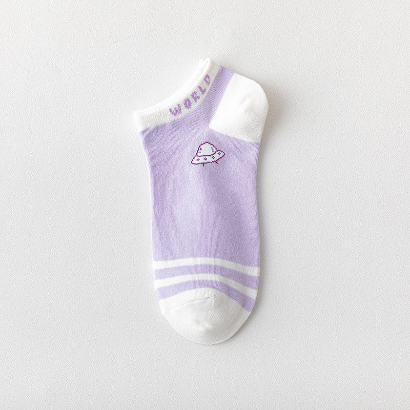 Ulzzang Mädchen Sterne Planeten Socken