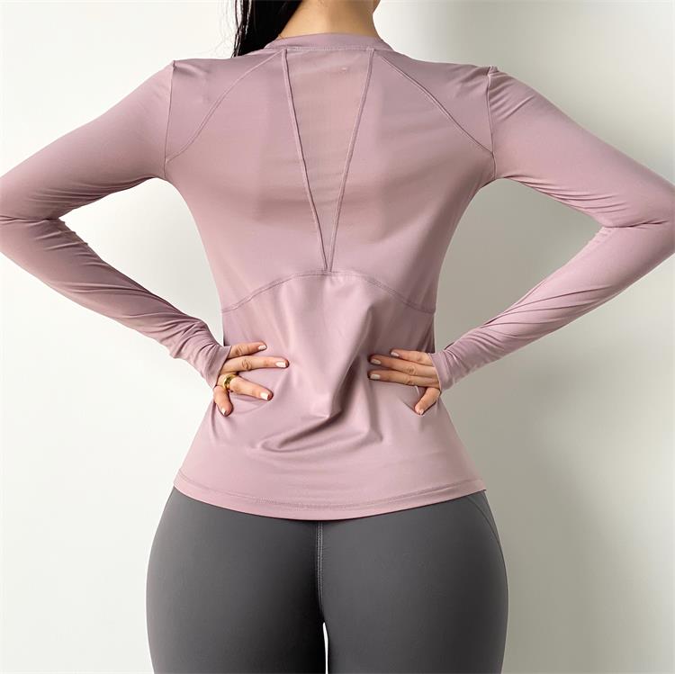 Camiseta de yoga y fitness de secado rápido para mujer con diseño de patchwork