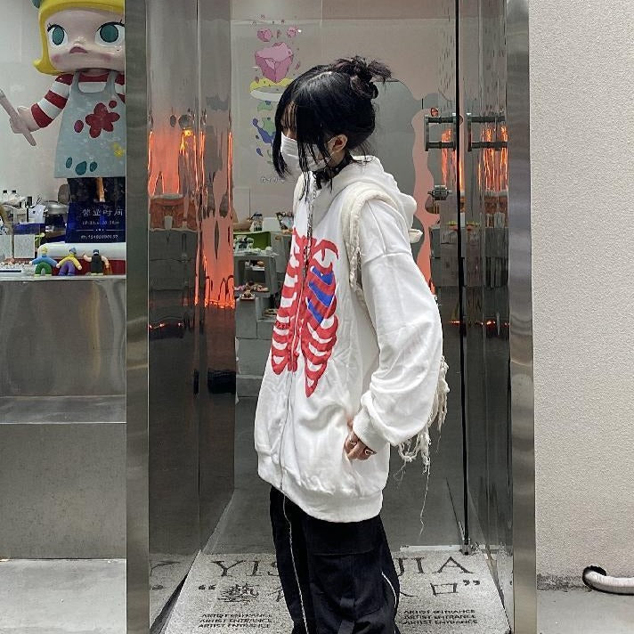 Y2k Ästhetischer Harajuku Emo Hoodie