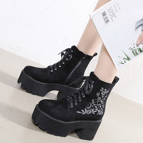 Gothic Fashion Platform Boots