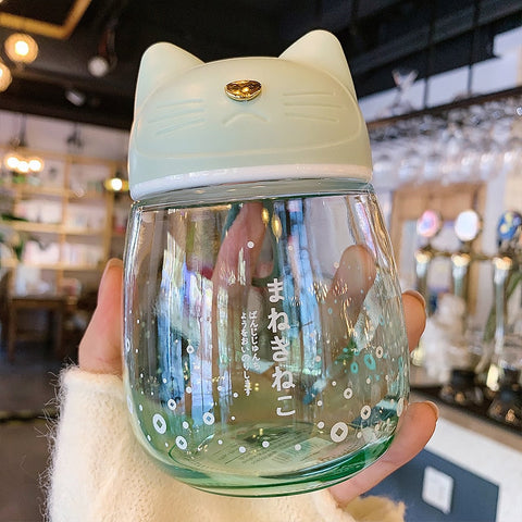 Botella de agua Kawaii Neko