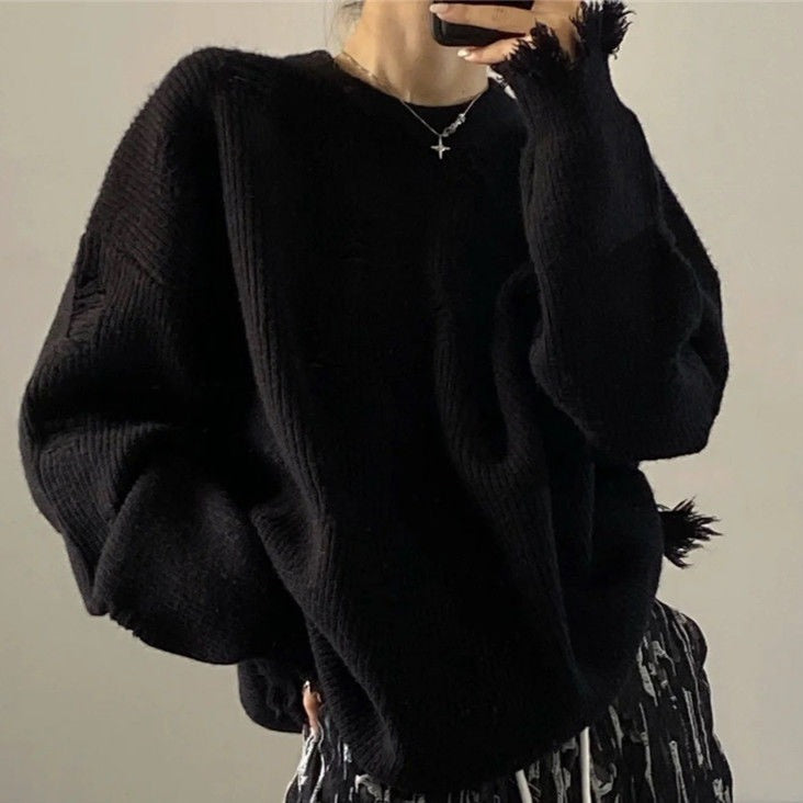 Gothic Black Knit Sweater