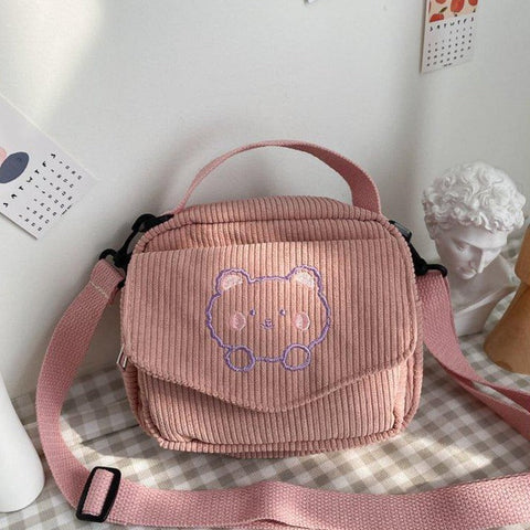 Bolso tipo mensajero con forma de oso kawaii