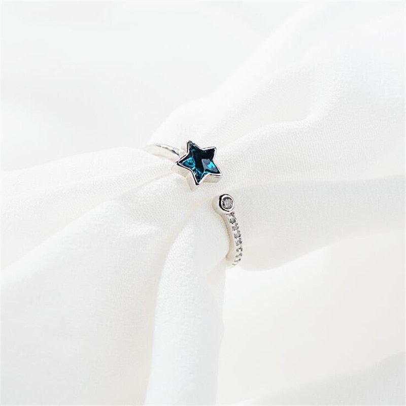 Deep Sea Blue Star Ring