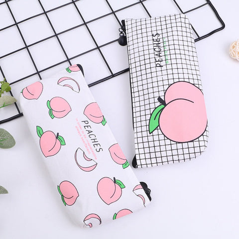 Estuche para lápices Kawaii Peach