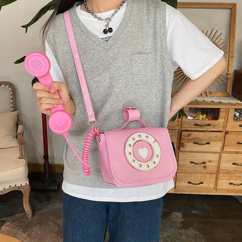 Bolso de hombro con forma de teléfono vintage