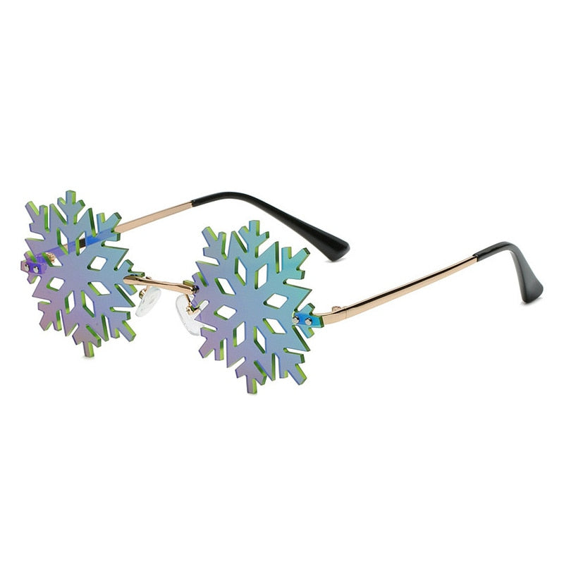 Randlose Brille mit Schneeflockenmotiv