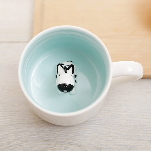 Tazas de cerámica con animales adorables