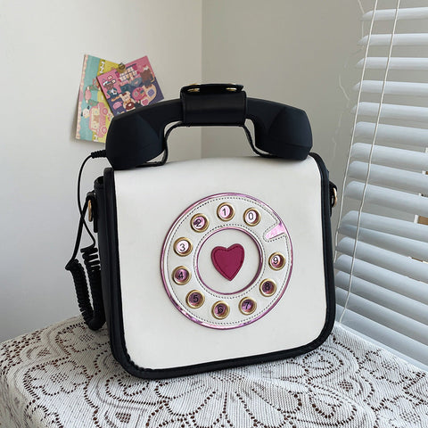 Bolso de hombro con forma de teléfono vintage