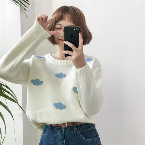 Ulzzang Wolken Kawaii Pullover