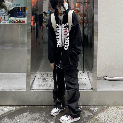 Y2k Ästhetischer Harajuku Emo Hoodie