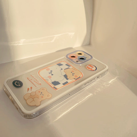 Funda de oso de chocolate kawaii para iPhone