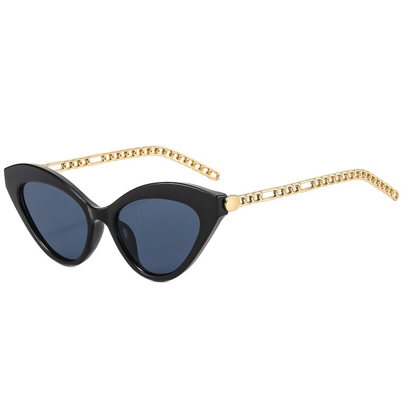 Retro Cat Eye Metal Chain Frame Sunglasses