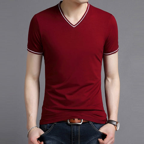 Elio - V Neck Solid T-Shirt