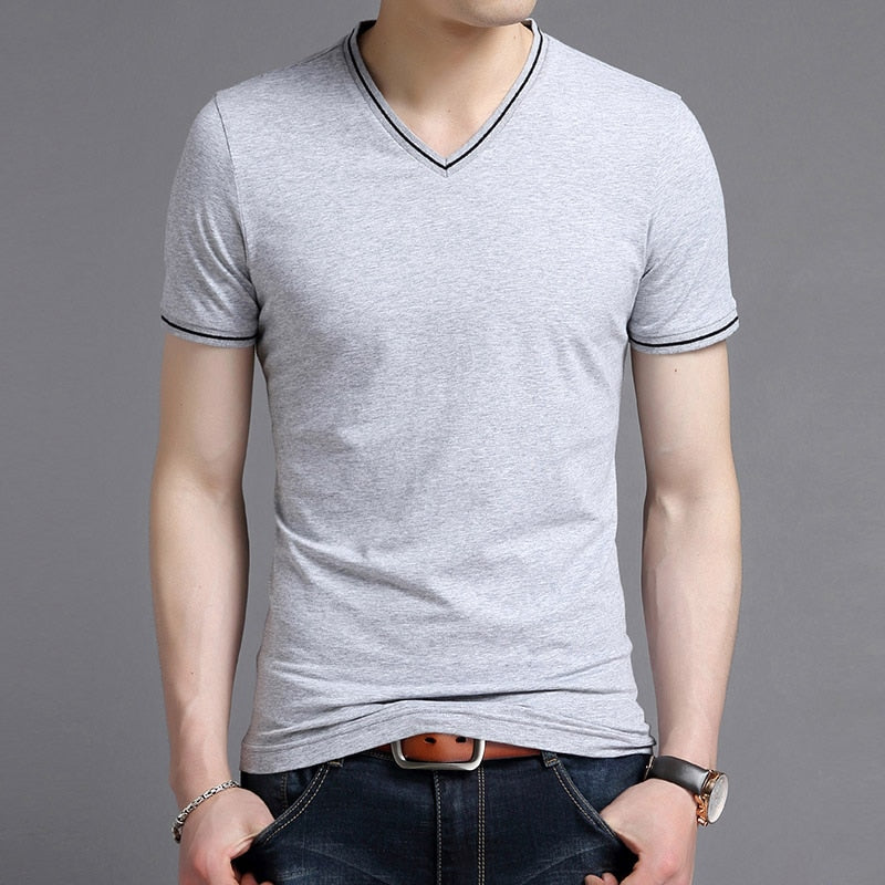 Elio - V Neck Solid T-Shirt