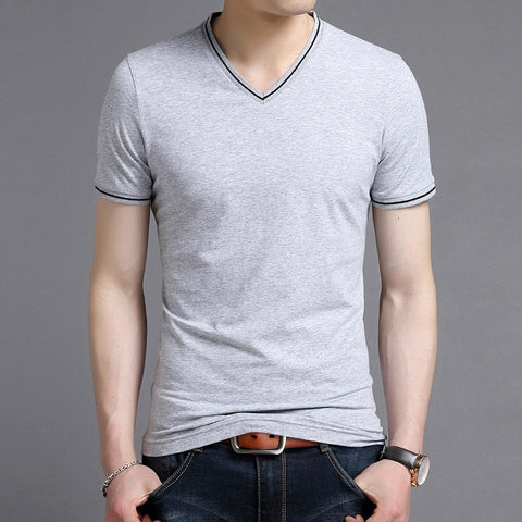 Elio - V Neck Solid T-Shirt