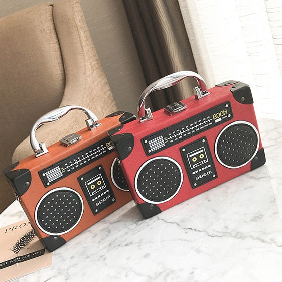 Retro Radio Box Handtasche