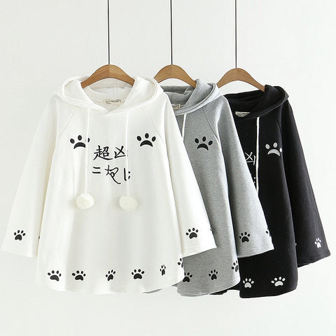 Poncho con orejas de gato kawaii