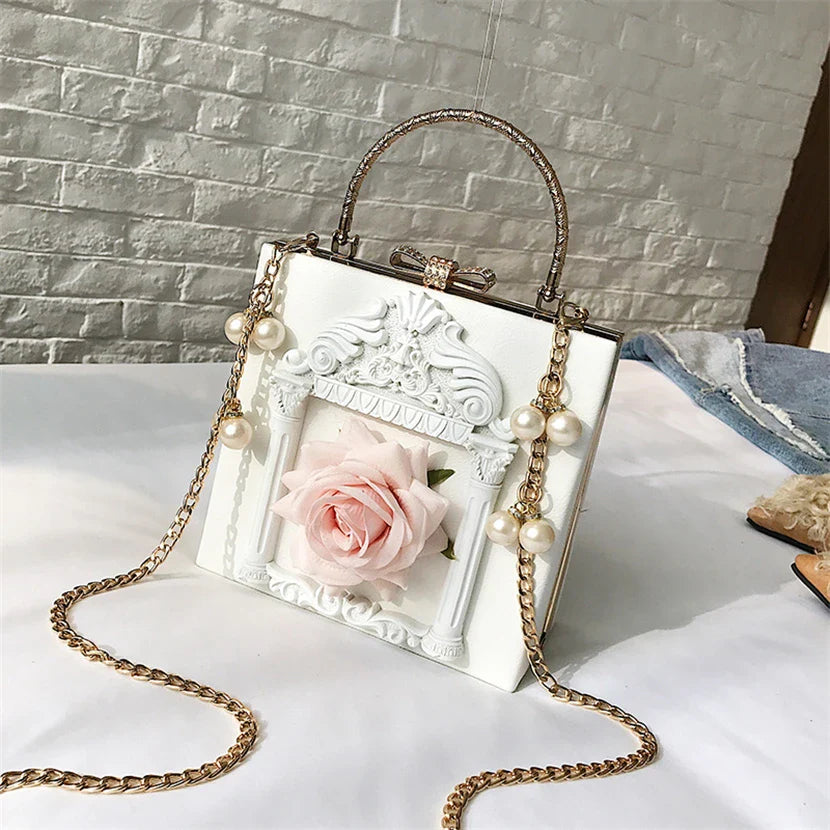 Lindo bolso de hombro con flores