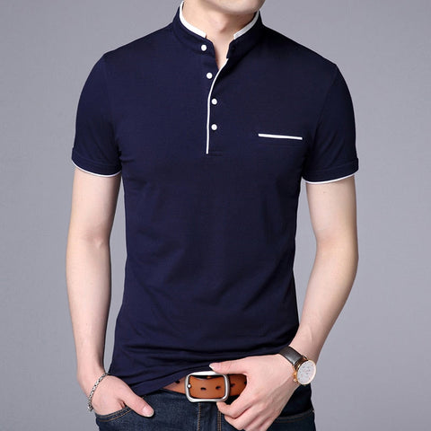 Liam - Mandarin Collar Polo Shirt