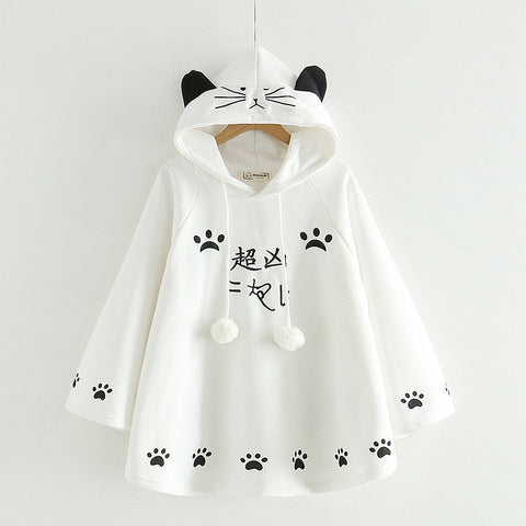 Poncho con orejas de gato kawaii