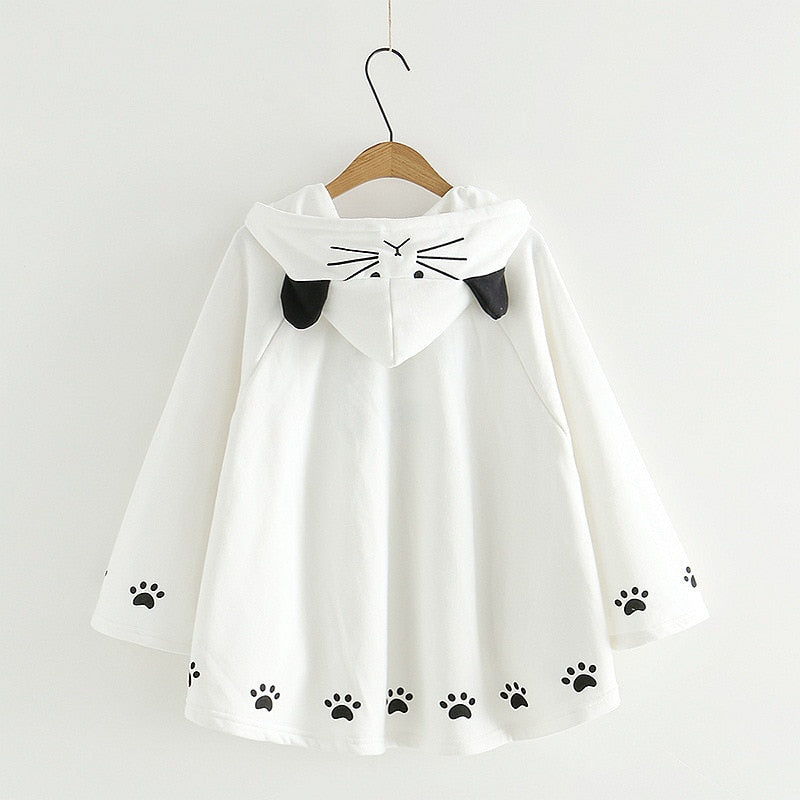 Poncho con orejas de gato kawaii