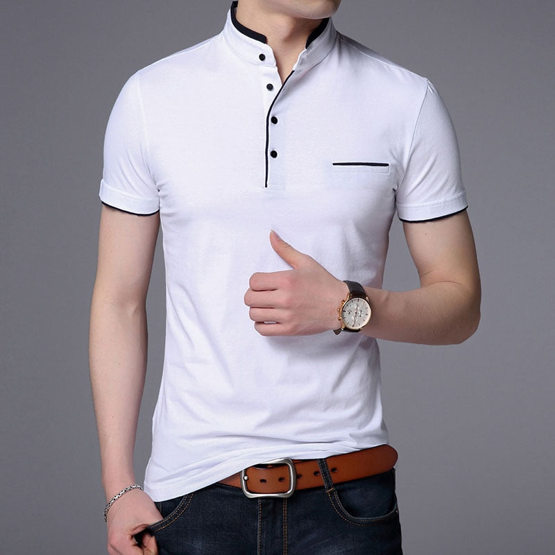 Liam - Mandarin Collar Polo Shirt