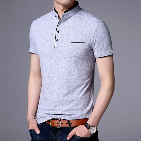Liam - Mandarin Collar Polo Shirt