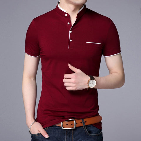 Liam - Mandarin Collar Polo Shirt