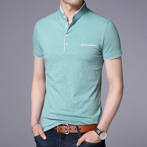 Liam - Mandarin Collar Polo Shirt