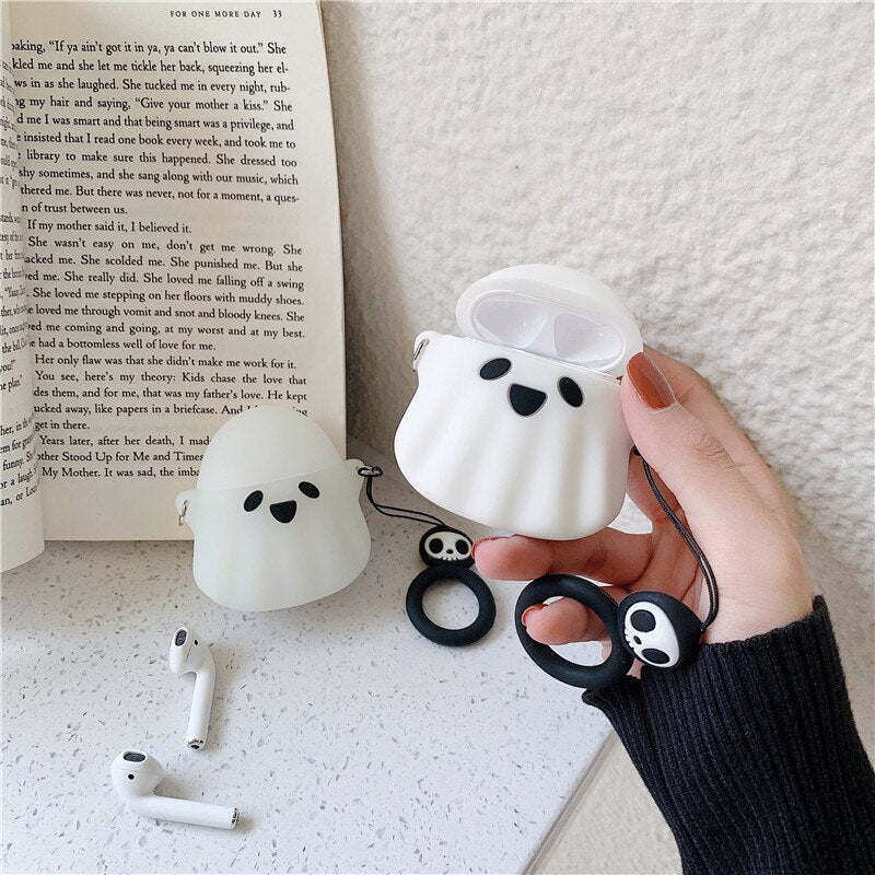 Bonita funda de fantasma para los AirPods de Apple