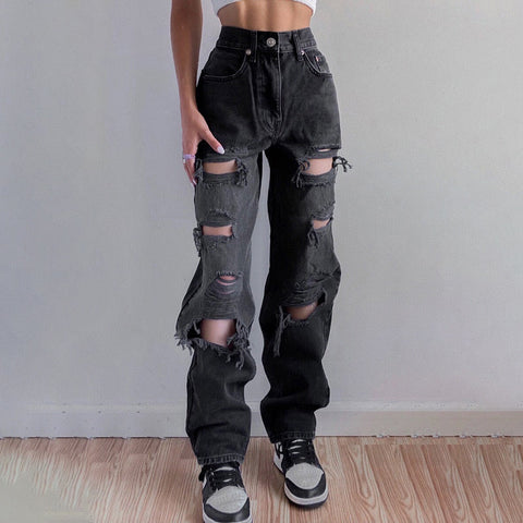 Grunge zerrissene Vintage-Jeans