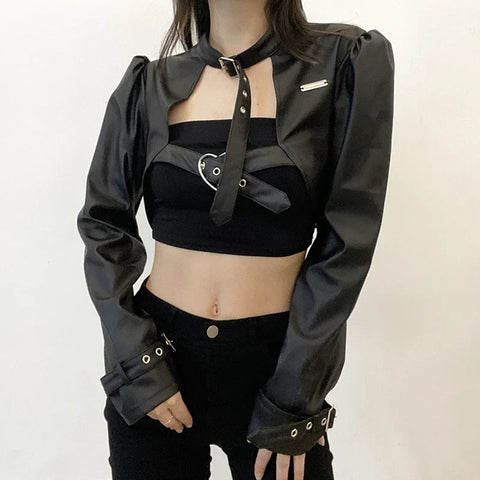 Chaqueta de cuero estilo punk 