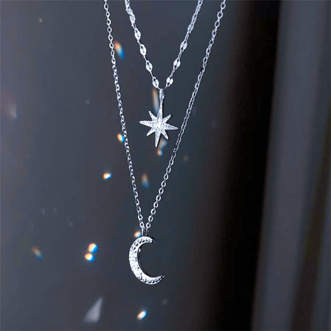 Shining Star & Moon Necklace