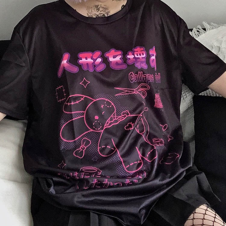 Camiseta gótica harajuku