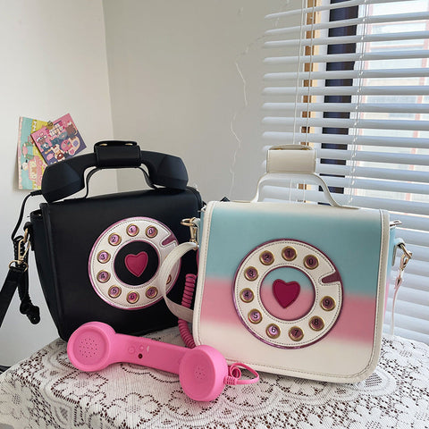 Bolso de hombro con forma de teléfono vintage