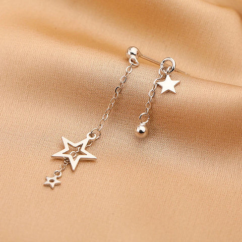 Pendientes de estrella de plata coreana