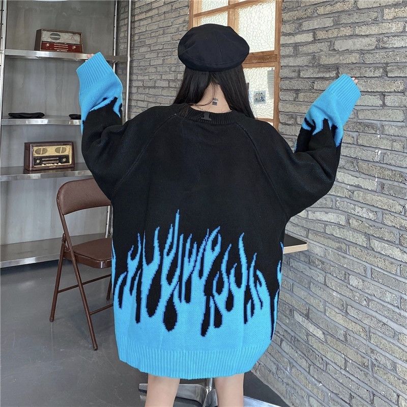 Gothic Flames Harajuku Pullover