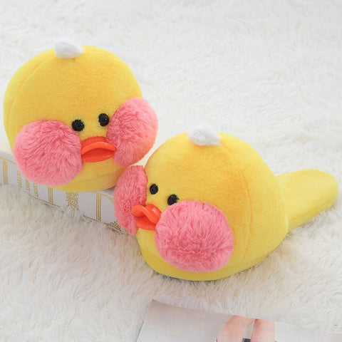 Pantuflas de patitos de peluche kawaii