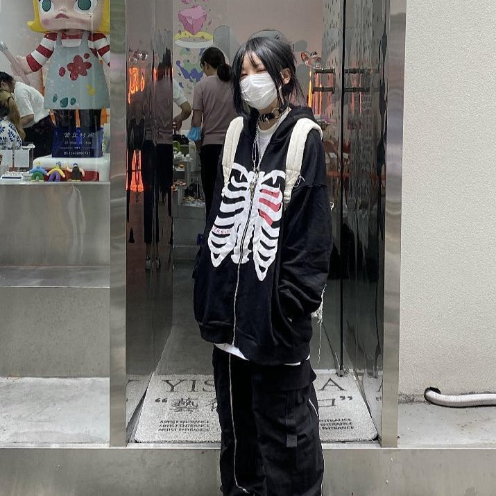 Y2k Ästhetischer Harajuku Emo Hoodie