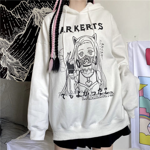 Sudadera con capucha con estampado de anime 