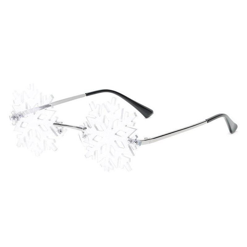 Randlose Brille mit Schneeflockenmotiv