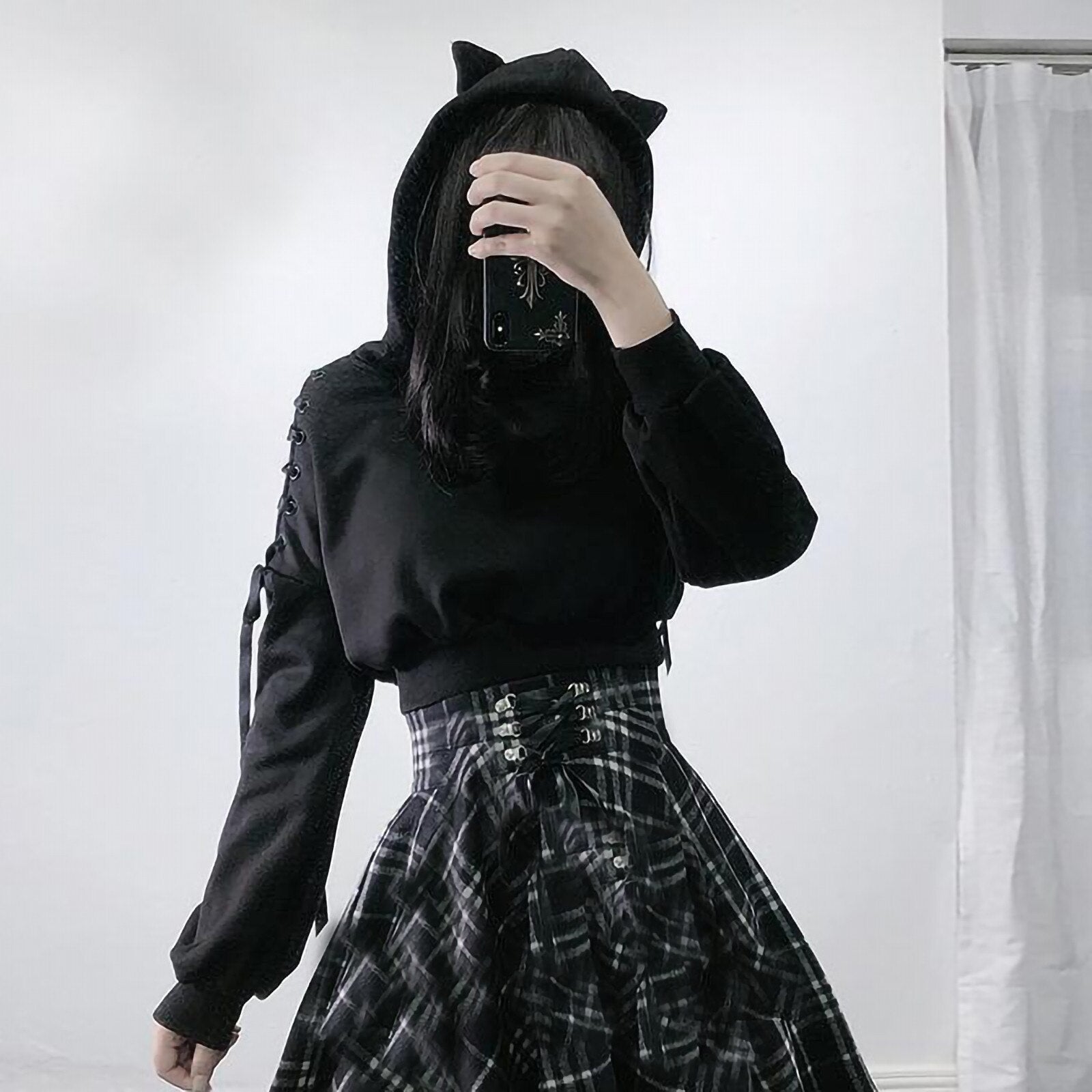 Harajuku Dark Neko Hoodie