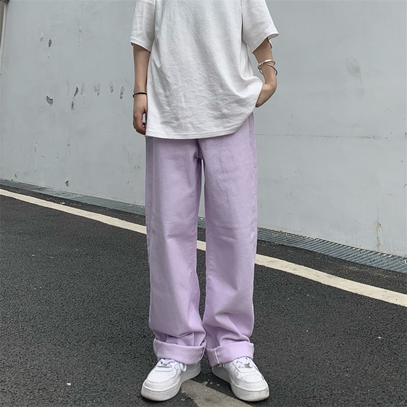 Koreanische Mode Vintage Pastell Jeans