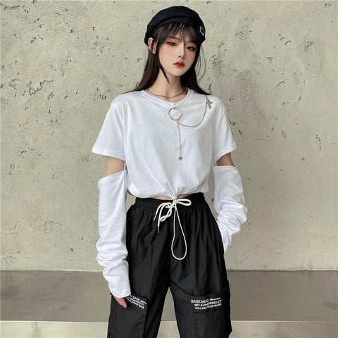 Darkwear Removable Sleeve T-shirt with Chain