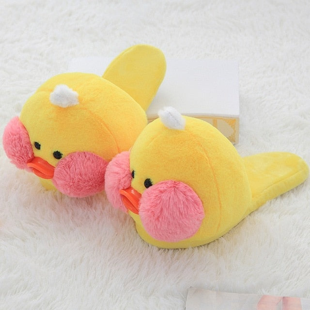 Pantuflas de patitos de peluche kawaii