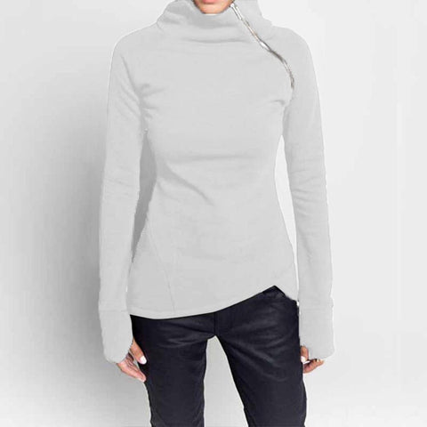 Turtleneck Long Sleeve Women’s Zipper Jacket