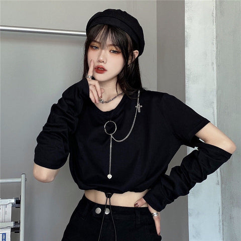 Darkwear Removable Sleeve T-shirt with Chain